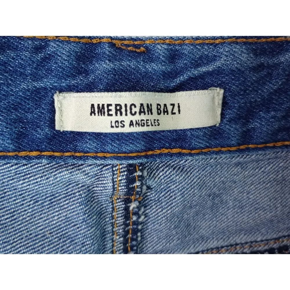 American Bazi Women's Medium High Waist Deconstructed Boyfriend Jeans